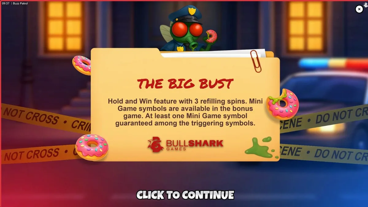 Tampilan visual karakter serangga polisi dalam slot Buzz Patrol